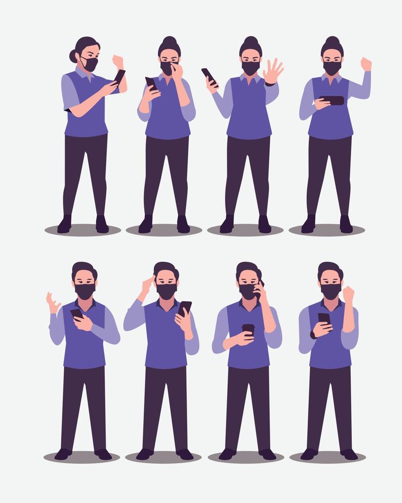 Mobile phone vector is a design of people using cellphones for promotions