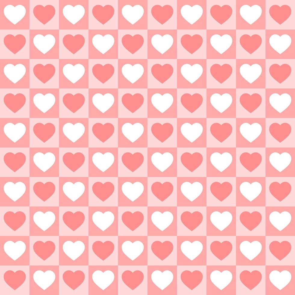 Tiny hearts chess grid seamless pattern. hearts background design for fabric and decor. illustration vector 10 eps.