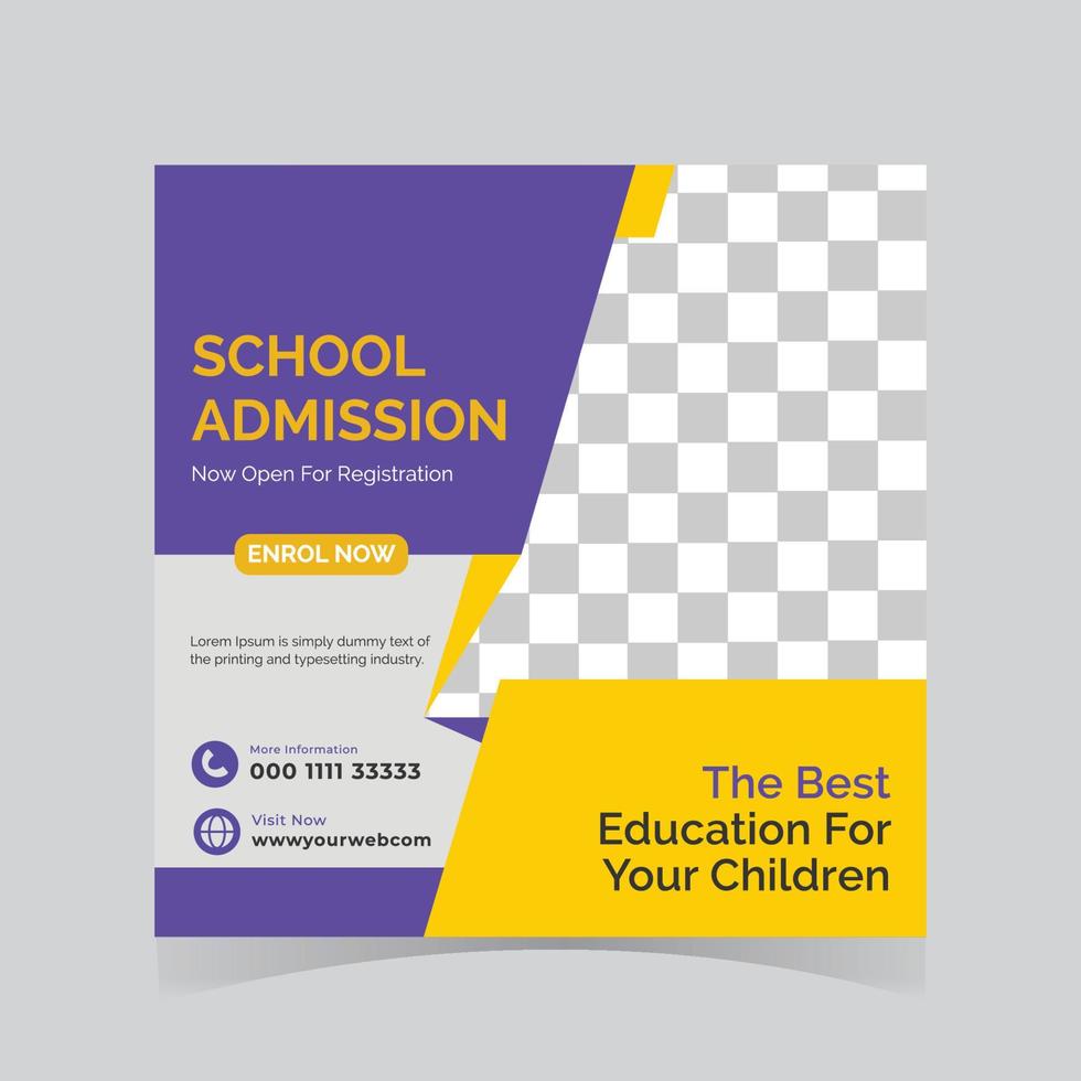 PrinSchool Education Social Media Post Template t vector