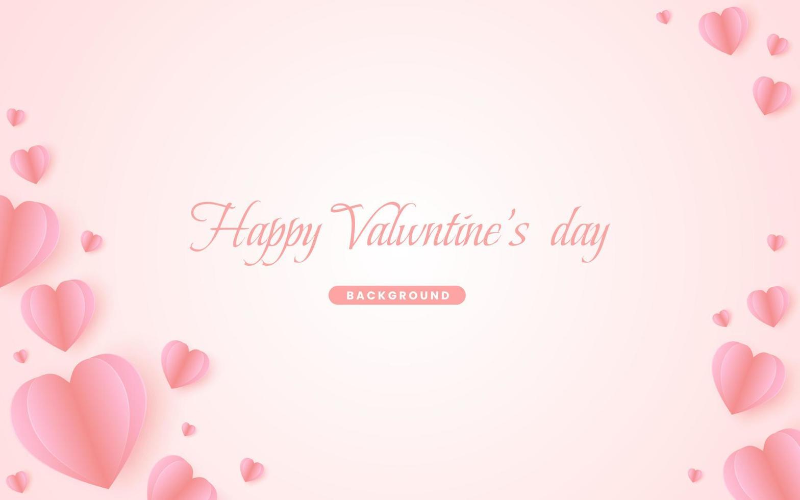 Happy Valentine's day background and poster. Vector symbols of love in shape of heart for greeting card design. Papercut style. illustration vector 10 eps.