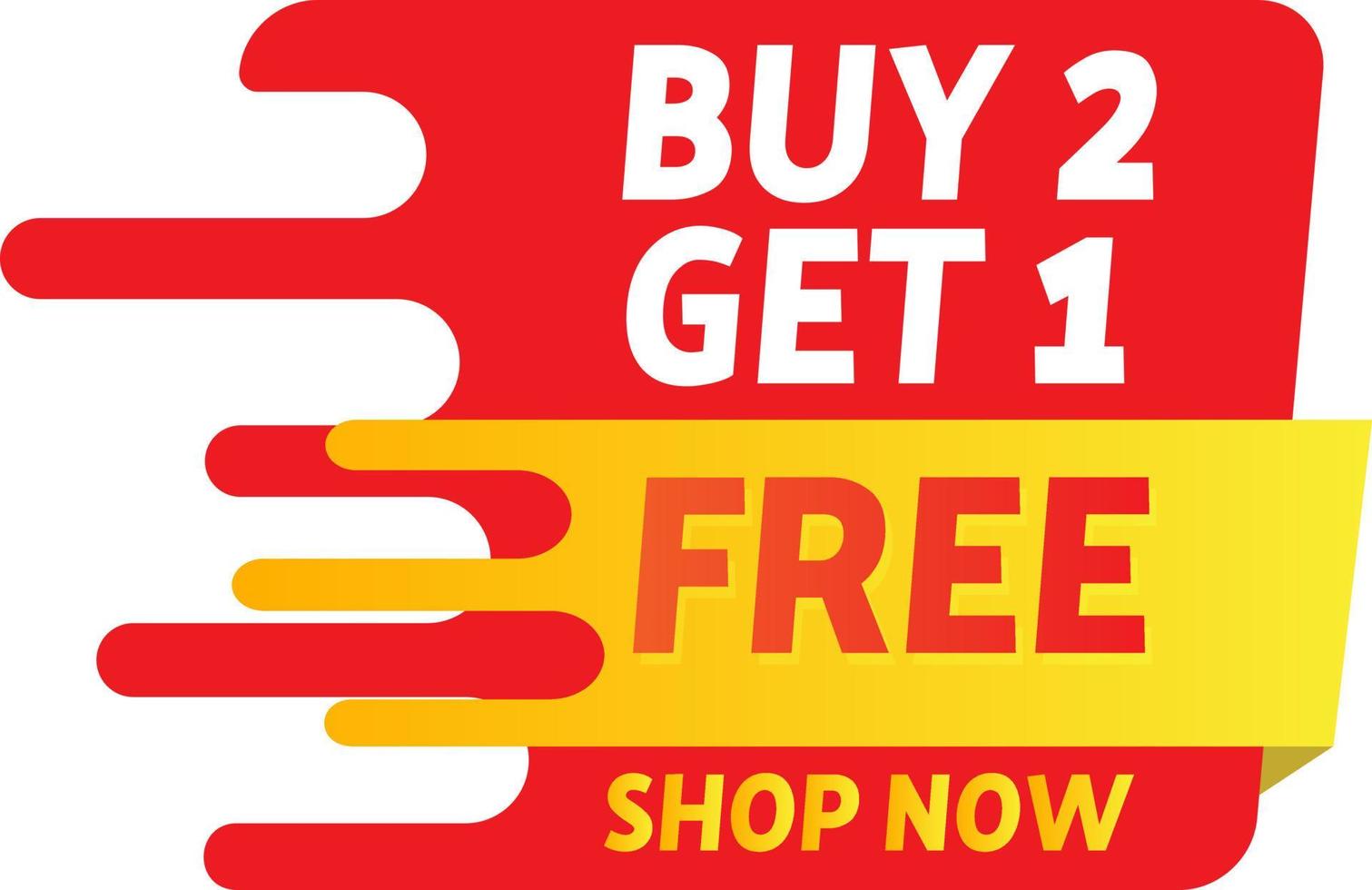 Buy 2 Get 1 Promotion Price Tag Free Vector