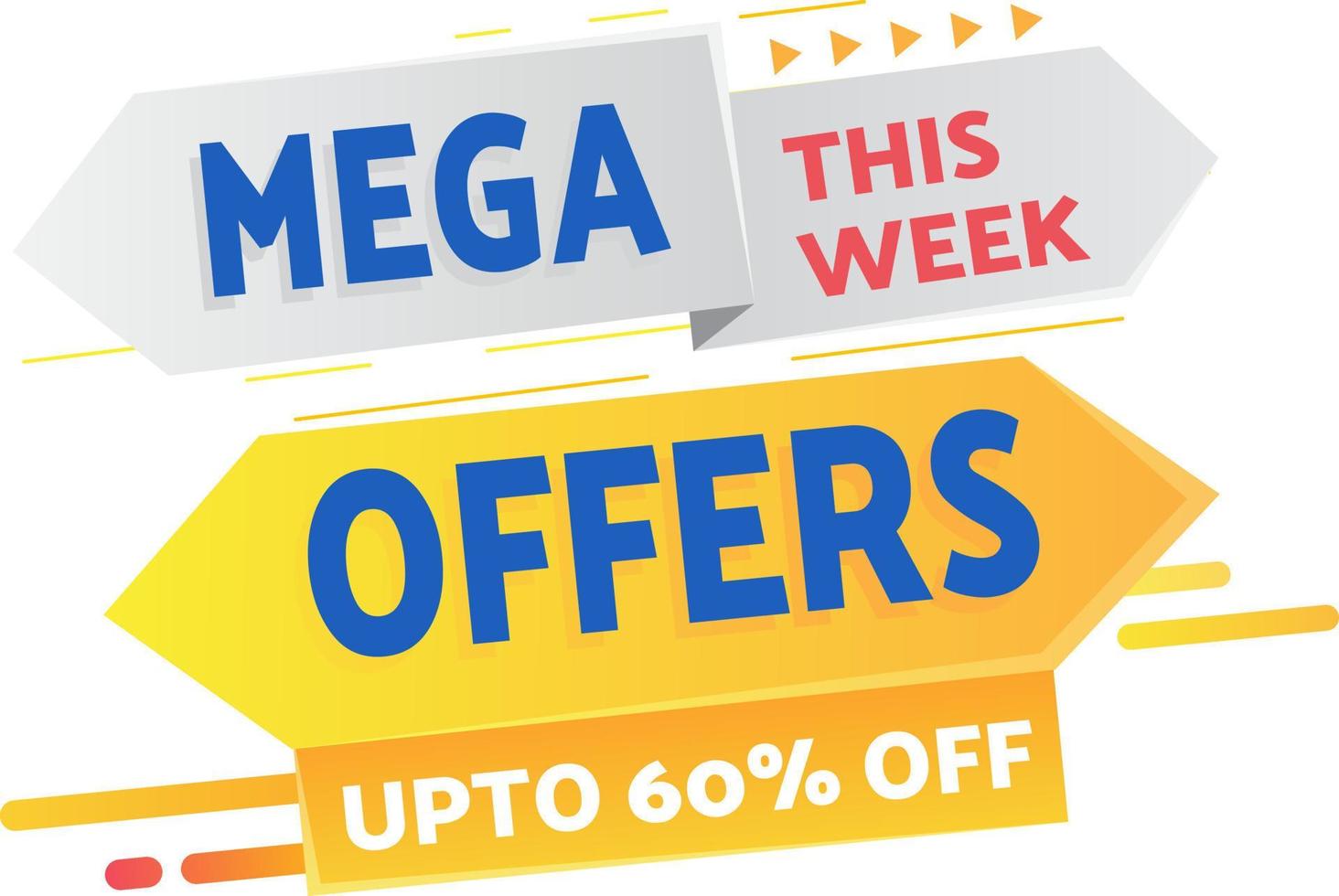 Mega Sale Promotion Vector Tags and Offer Template