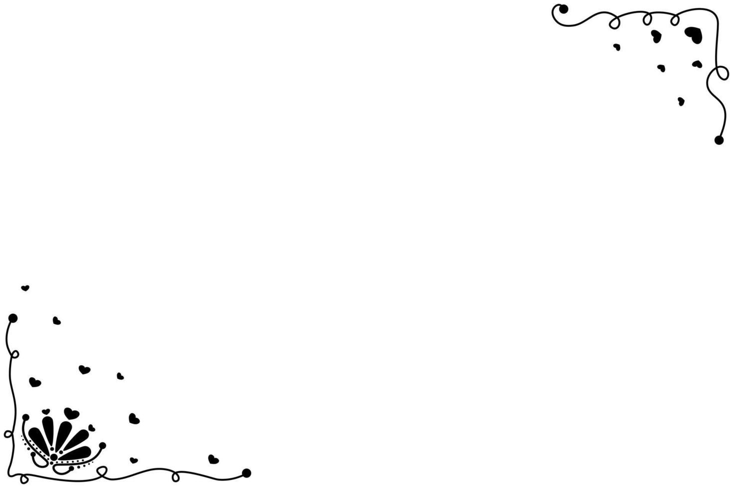 Vector - Cute border. Black line with mini heart on white background. Can be use for any card, print, paper, web, banner, brochure. Copy space for any text design.