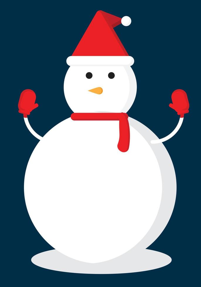 christmas and happy new year with snowman Winter holiday cartoon characters . Vector