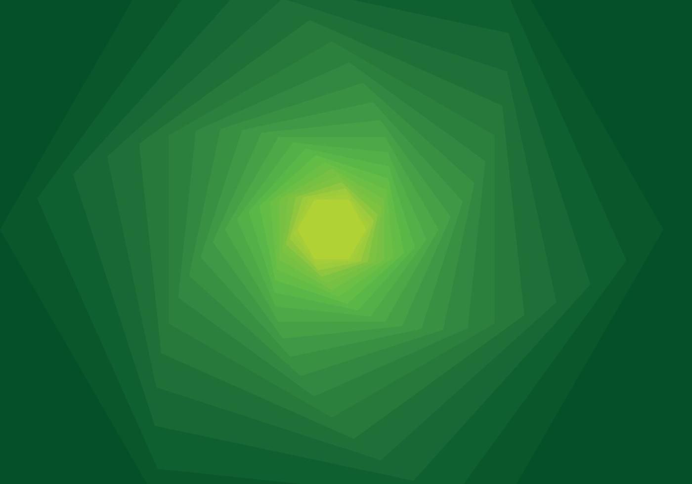 Abstract background composed of swirling hexagons in technological style gradient from light green to dark Vector