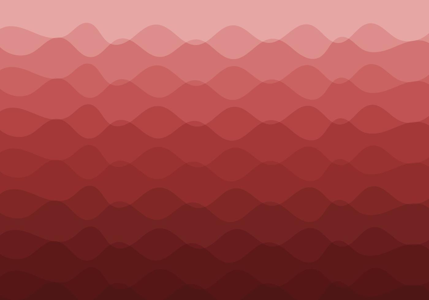 un fondo abstracto compuesto por líneas onduladas superpuestas. degradado de rojo claro a oscuro vector