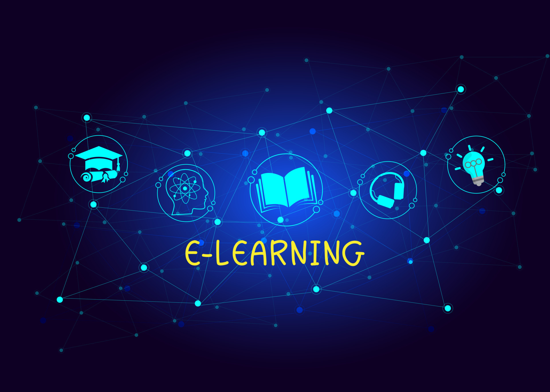 elearning education concept online learning with webinars, video