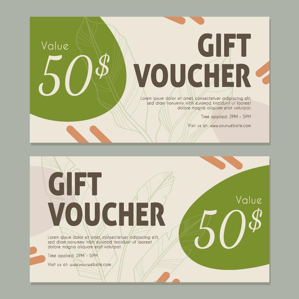 Flat design gift voucher vector