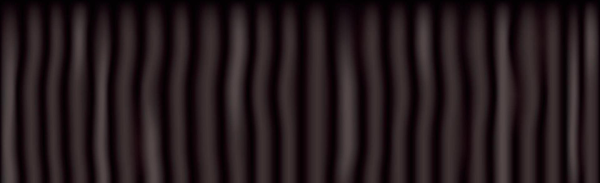 Black theater curtain, panoramic background template - Vector