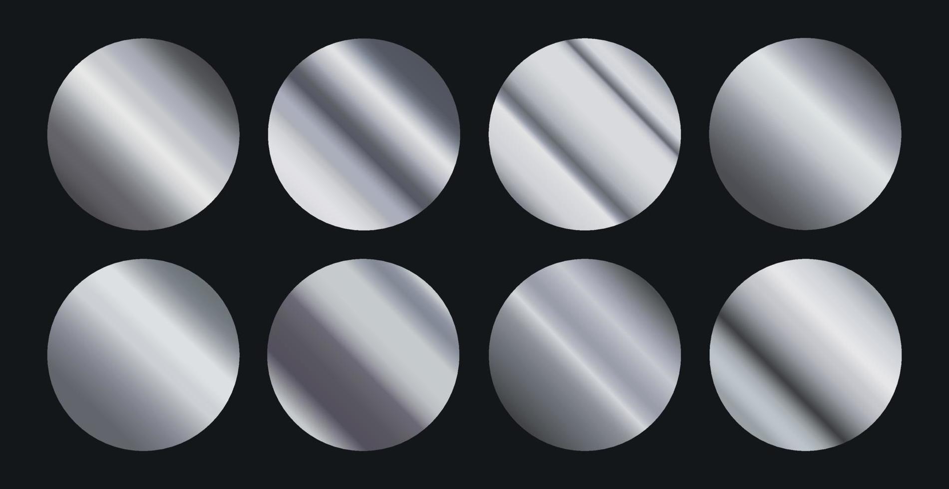 Set of 8 pcs. steel backgrounds texture - Vector