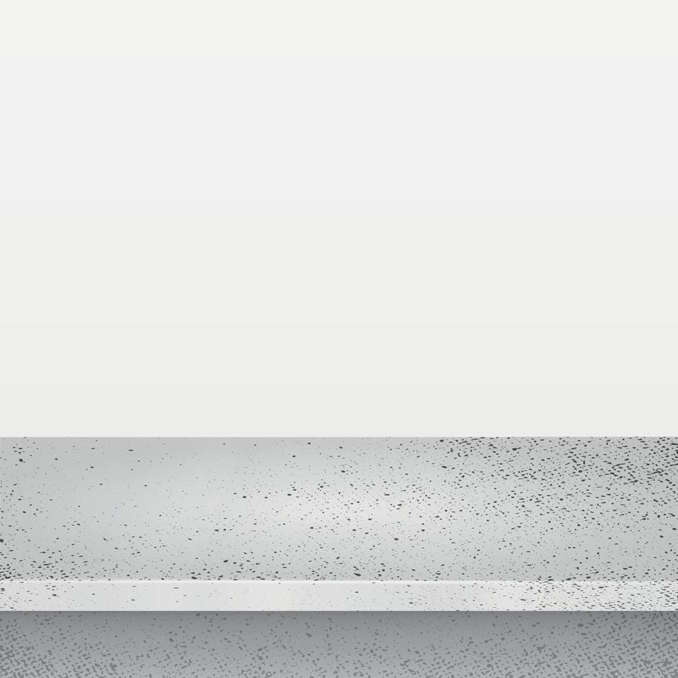 Gray concrete stone table top isolated on white background, promotional web template - Vector