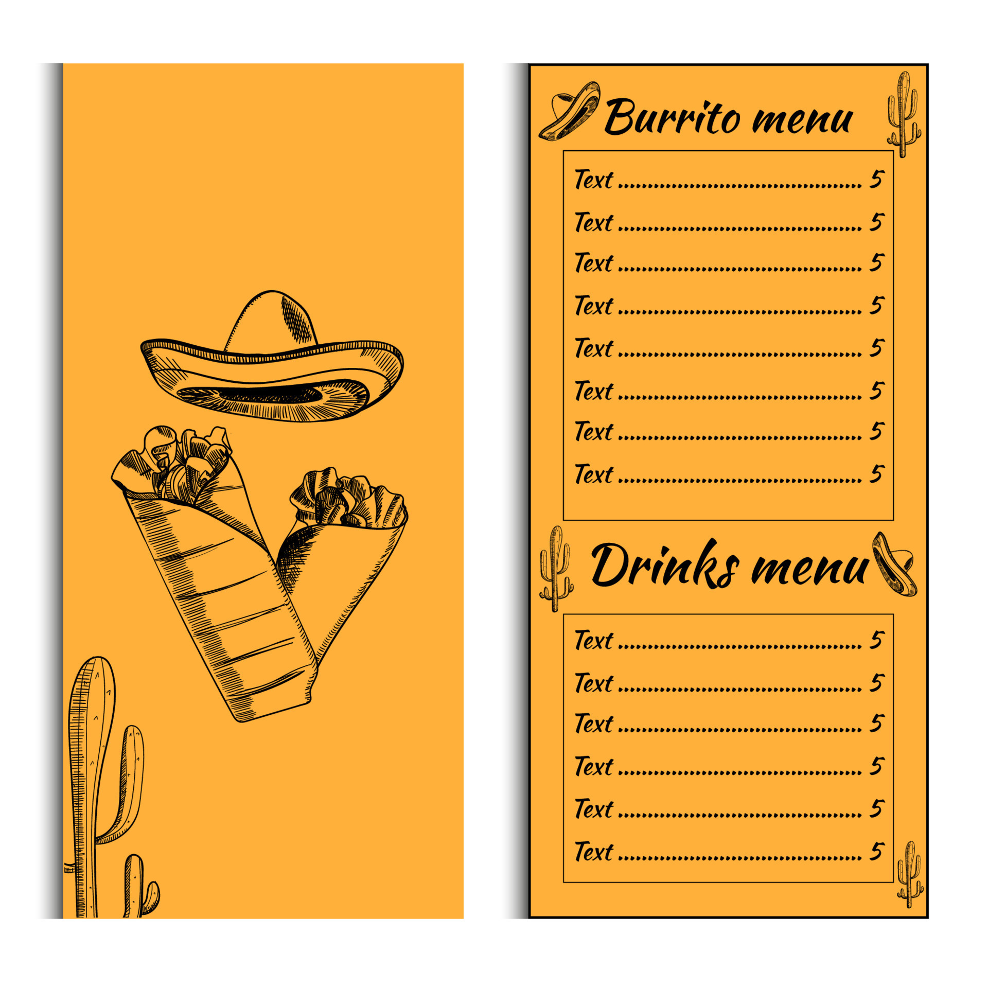 Blank Mexican Menu Template