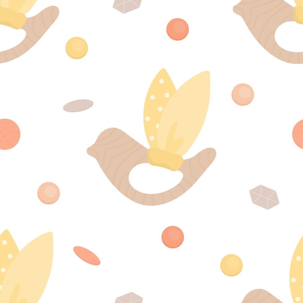 lindo patrón de juguetes y cuentas boho para bebés. diseño de fondo para tejidos de moda, gráficos textiles, estampados, papel envolvente. colección esencial para recién nacidos en estilo boho. ilustración vectorial vector