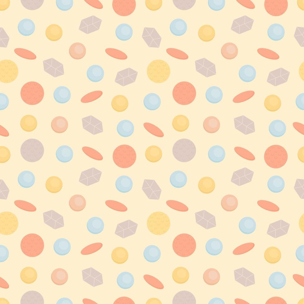 Cute pattern of boho baby beads accessories. Background design for fashion fabrics, textile graphics, prints, wrapping paper. Newborn essentials collection in boho style. Vector illustration
