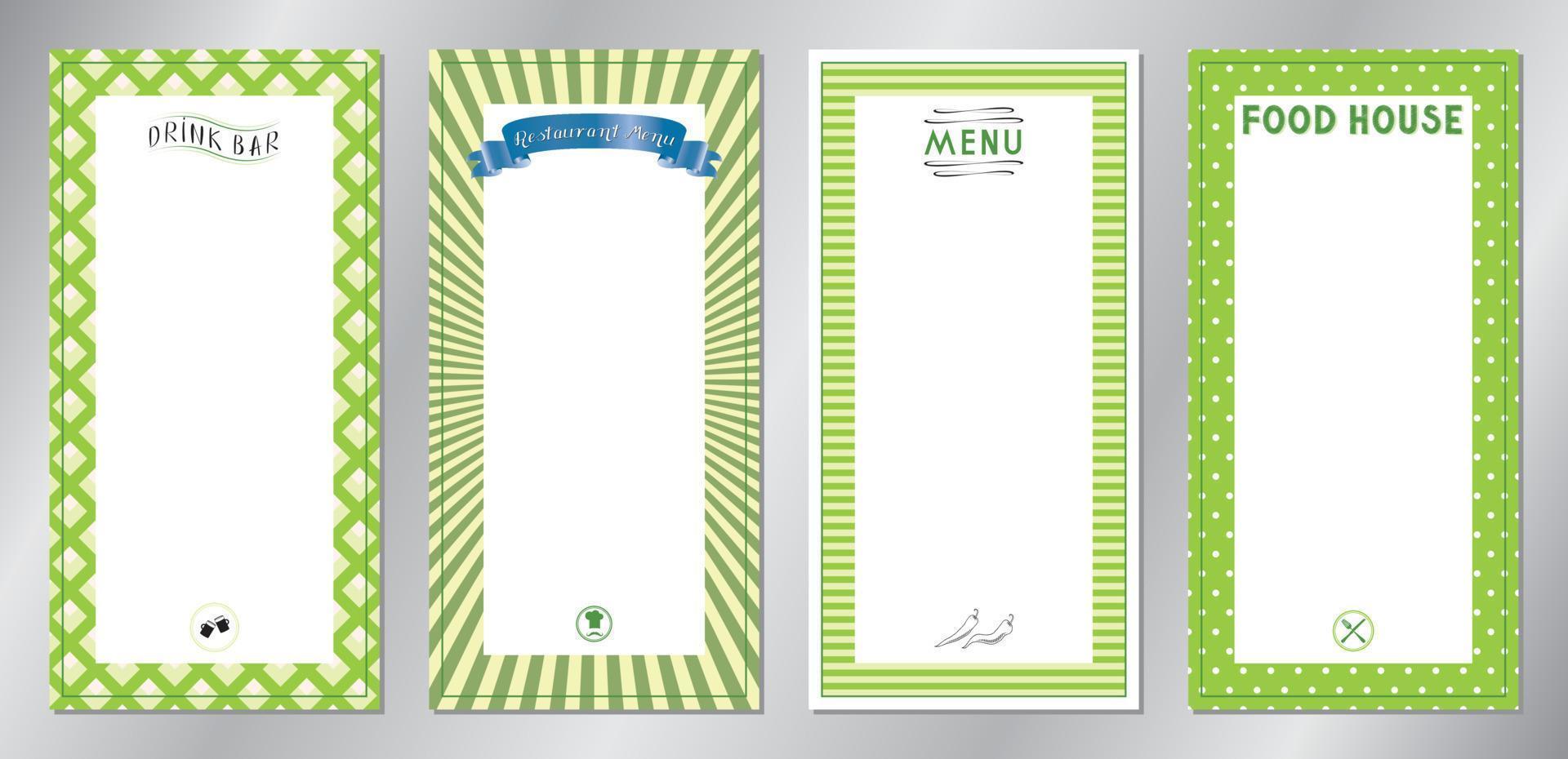 Classic Restaurant Menu Templates vector
