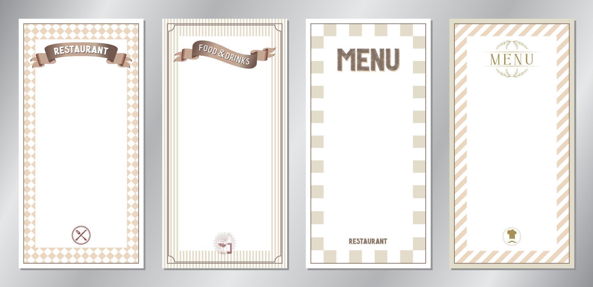 Classic Restaurant Menu Templates vector