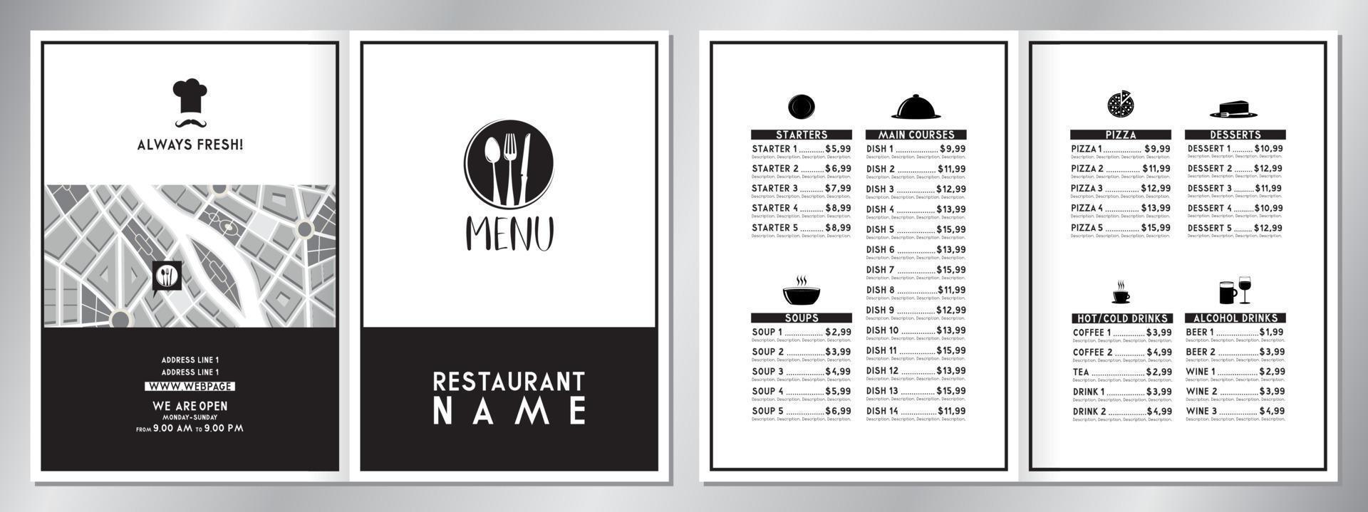 Vintage Restaurant Menu Template vector