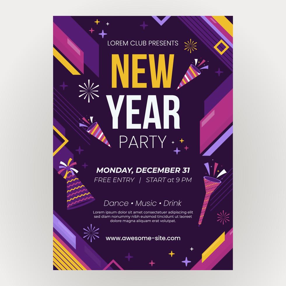 cartel de fiesta de año nuevo vector