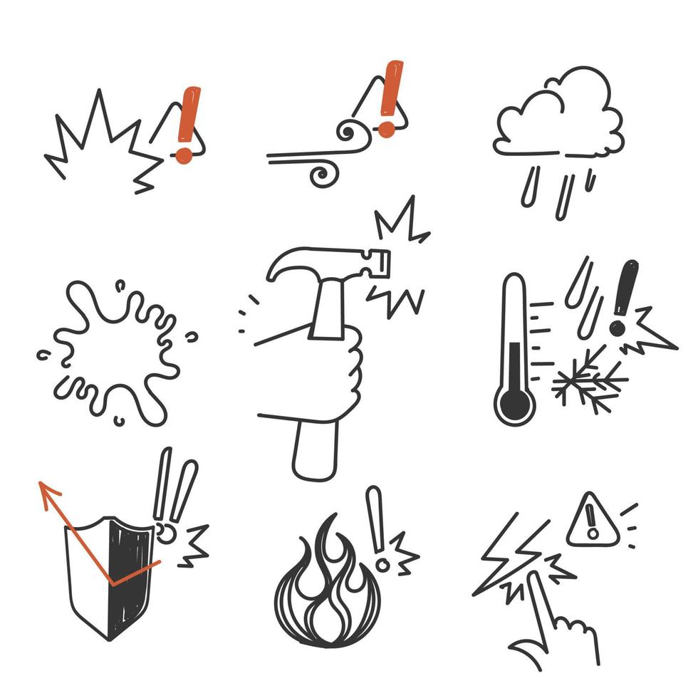 hand drawn doodle Set of Influence Related illustration vector