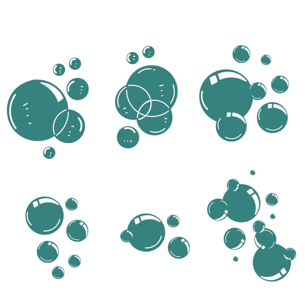 vector de ilustración de jabón de burbujas de oxígeno de doodle dibujado a mano