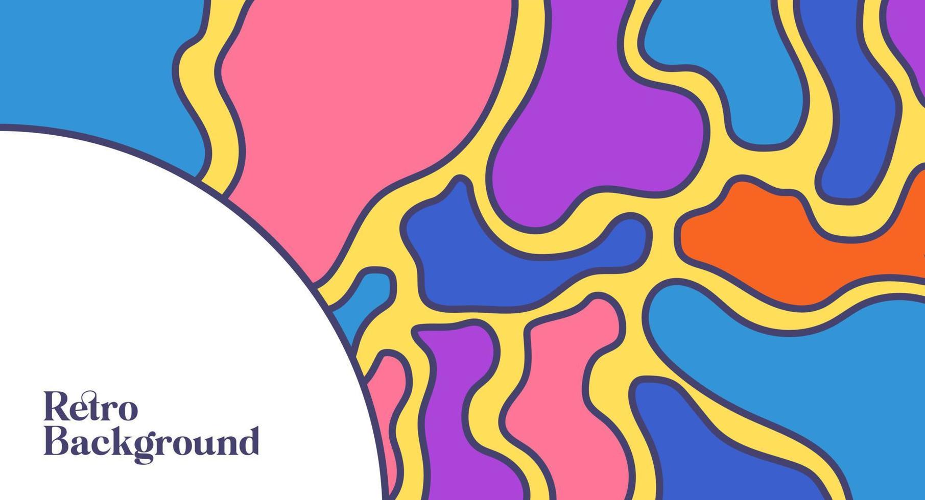 Abstract retro colorful background. Banner template vector illustration