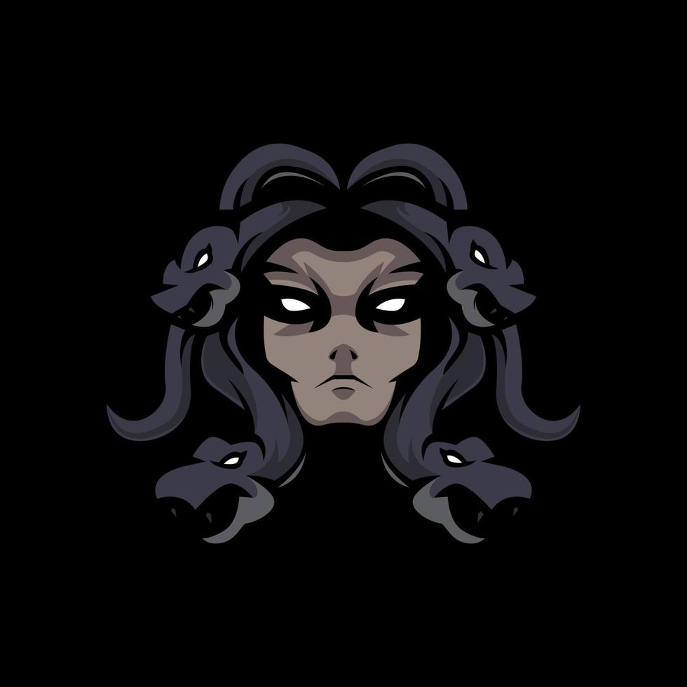 Medusa in flat style vector illustration, Greek mythology gorgon simple  style vector, human female with living venomous snakes stock vector image  27816420 Vector Art at Vecteezy