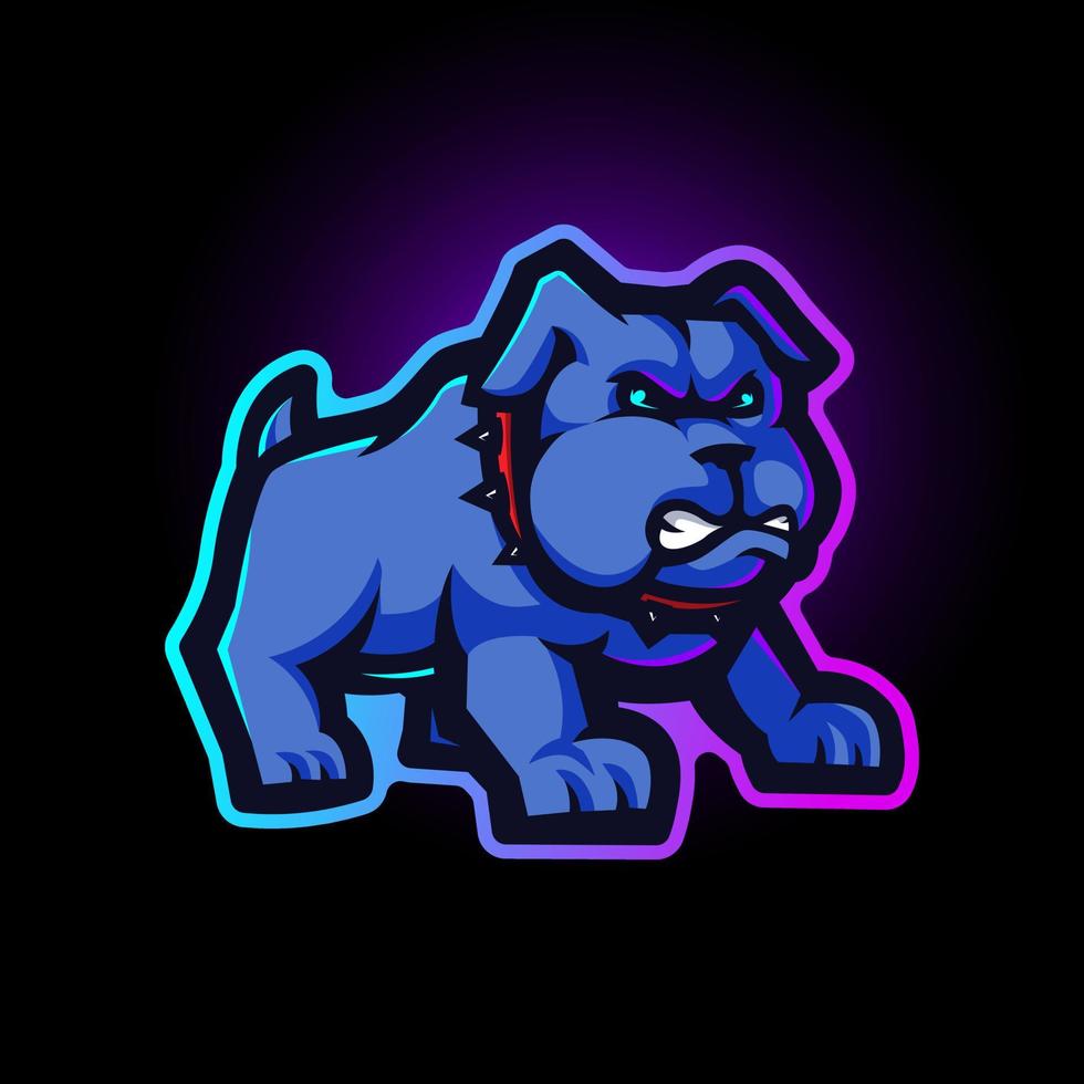 Bulldog mascot logo design illustration vector for team sports gaming