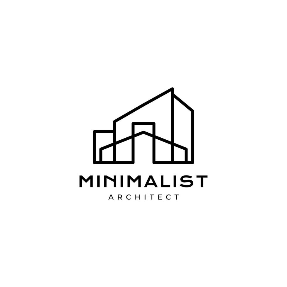 arquitectura hogar minimalista moderno líneas logo diseño vector