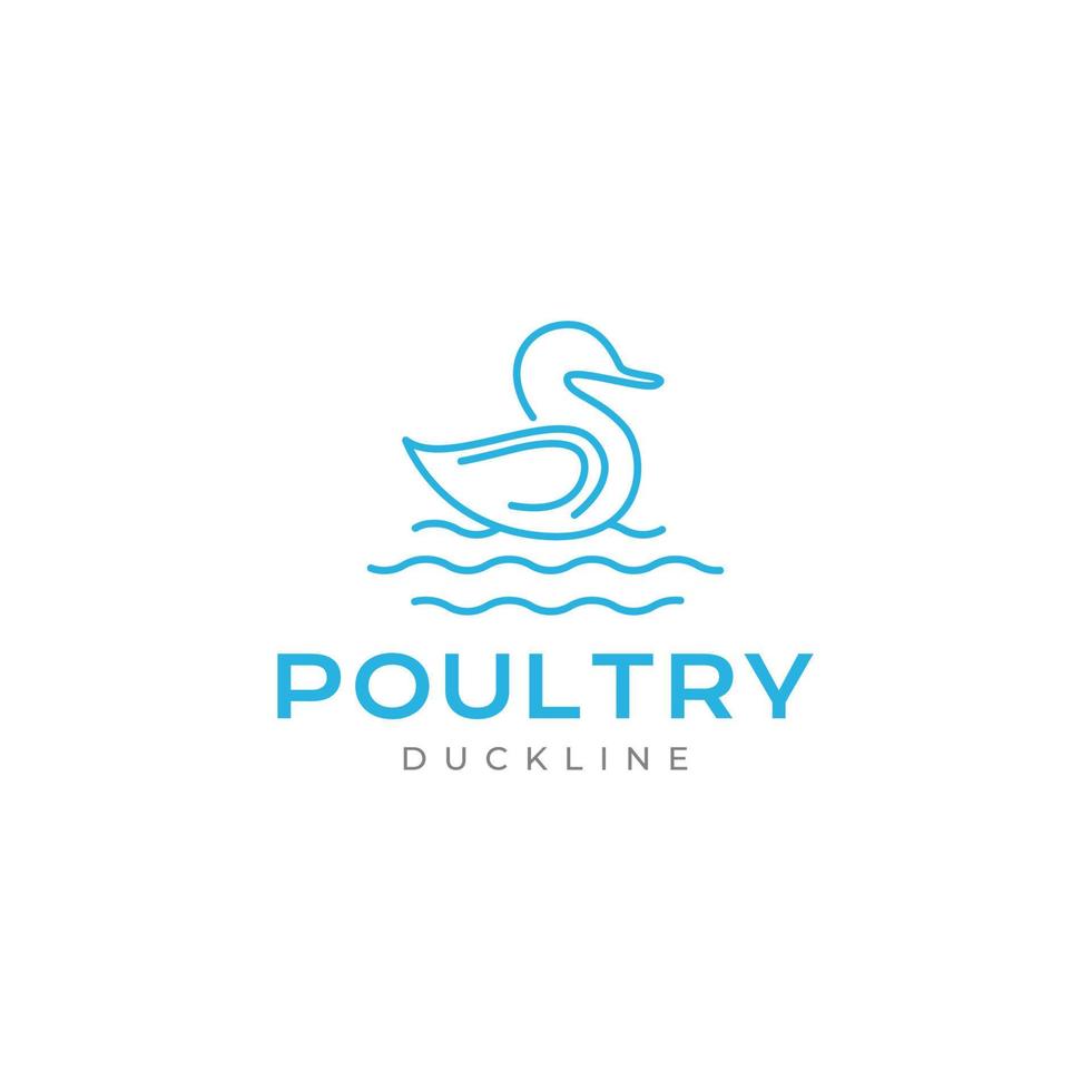 diseño de logotipo minimalista de líneas de agua de muelle de aves de corral vector