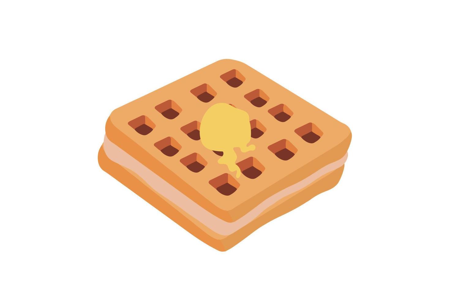 Waffle icon, vector illustration of a waffle, a pastry for breakfast, a sweet snack