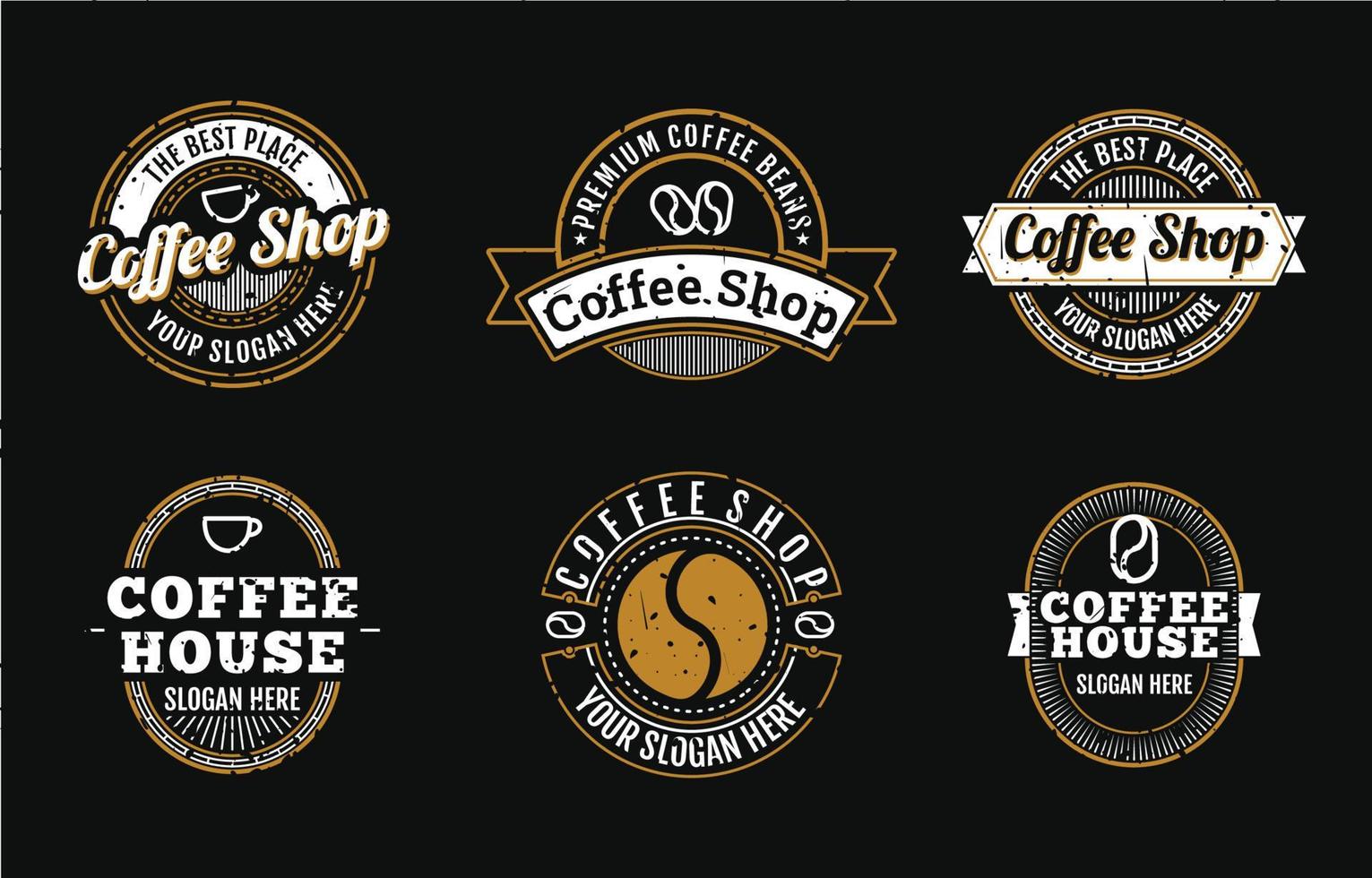 Set of Vintage Coffee Shop Logo Template vector