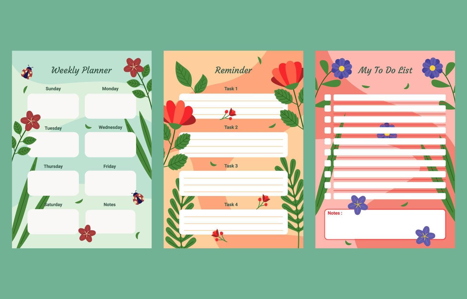 Spring Journal Template vector