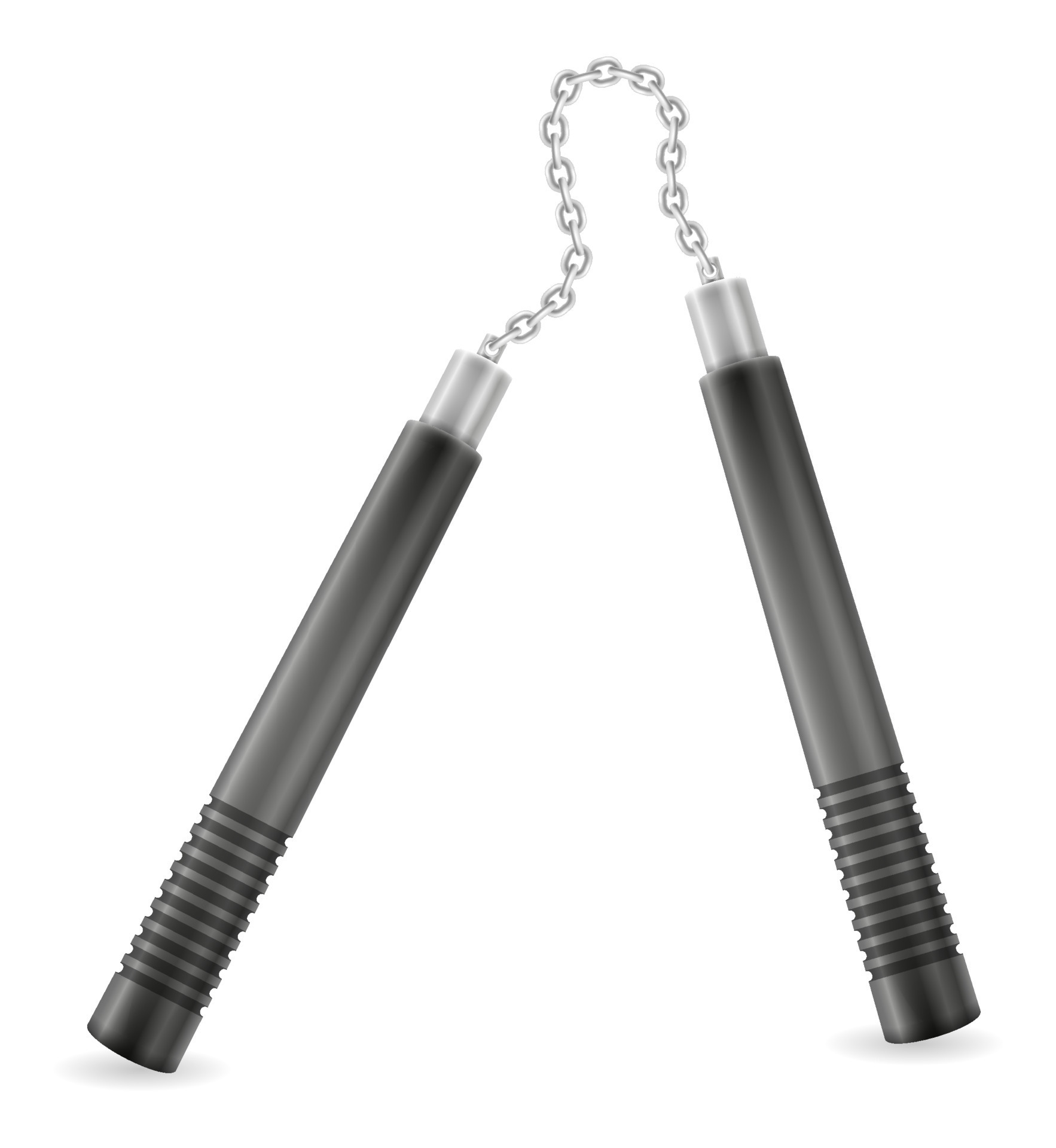 nunchaku ninja weapon japanese warrior assassin vector illustration