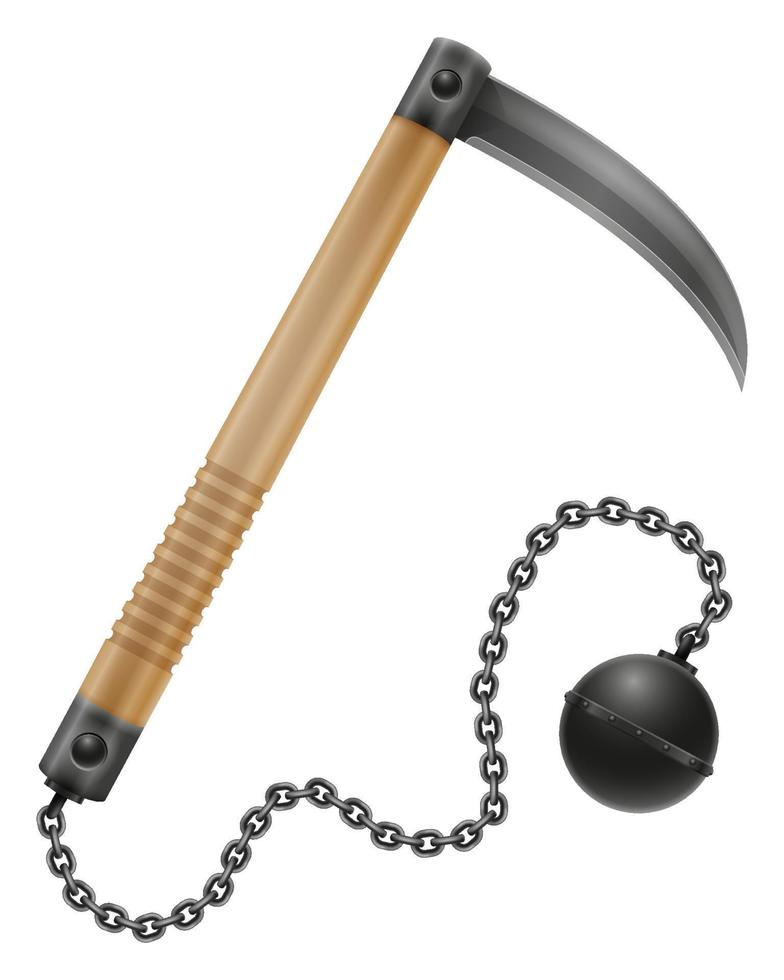 kama ninja weapon japanese warrior assassin vector illustration isolated on white background
