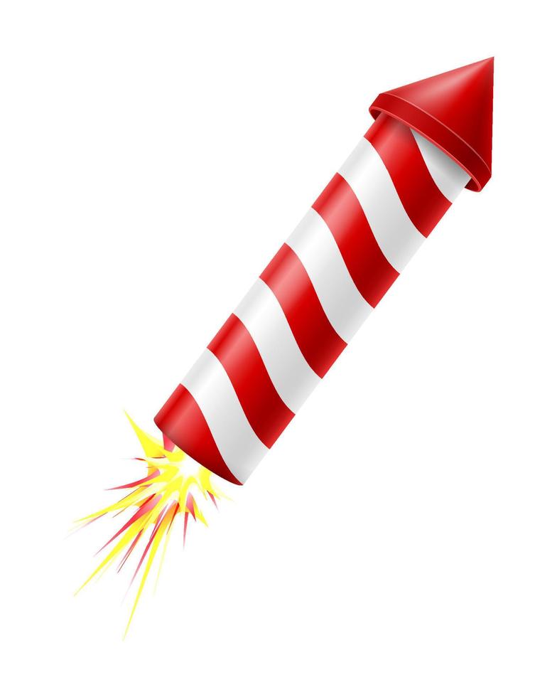 rocket salute for celebration holiday vector illustration isolated on white background