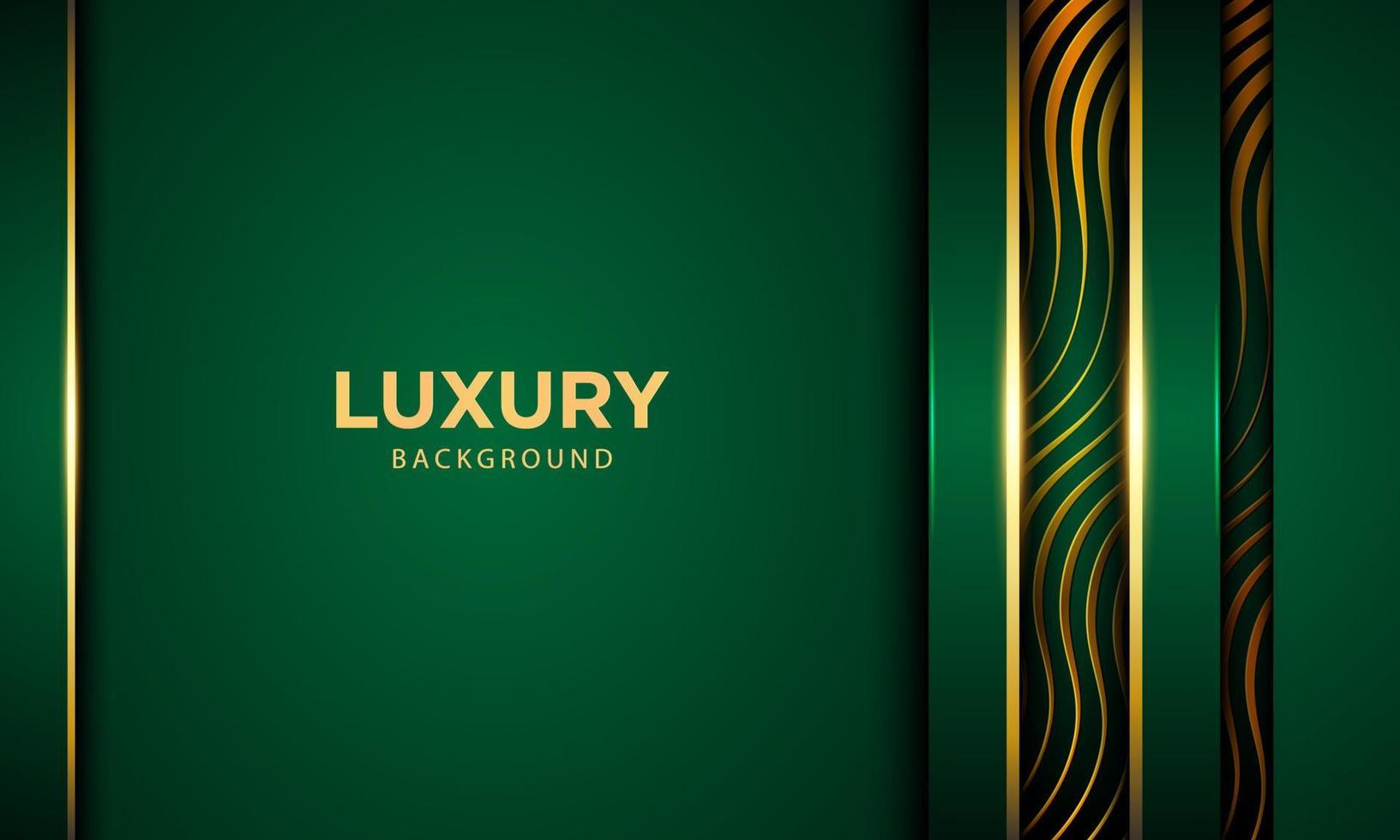 Dark green and golden lines abstract background. vector