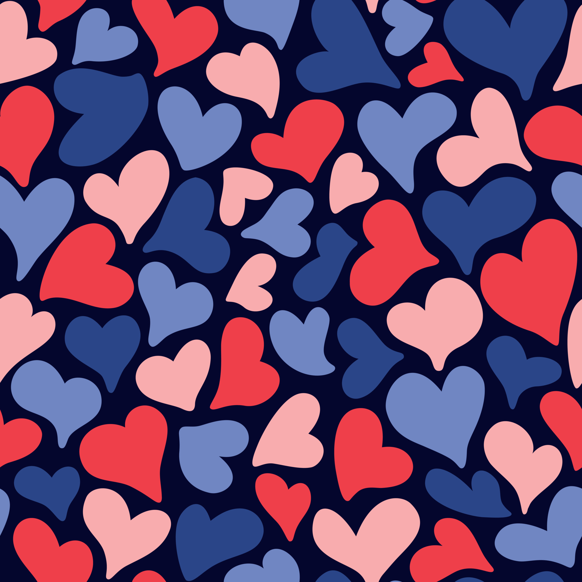 Seamless pattern with romantic blue and red hearts on a dark blue  background. Valentines day, wedding, mothers day pattern. 16386957 Vector  Art at Vecteezy
