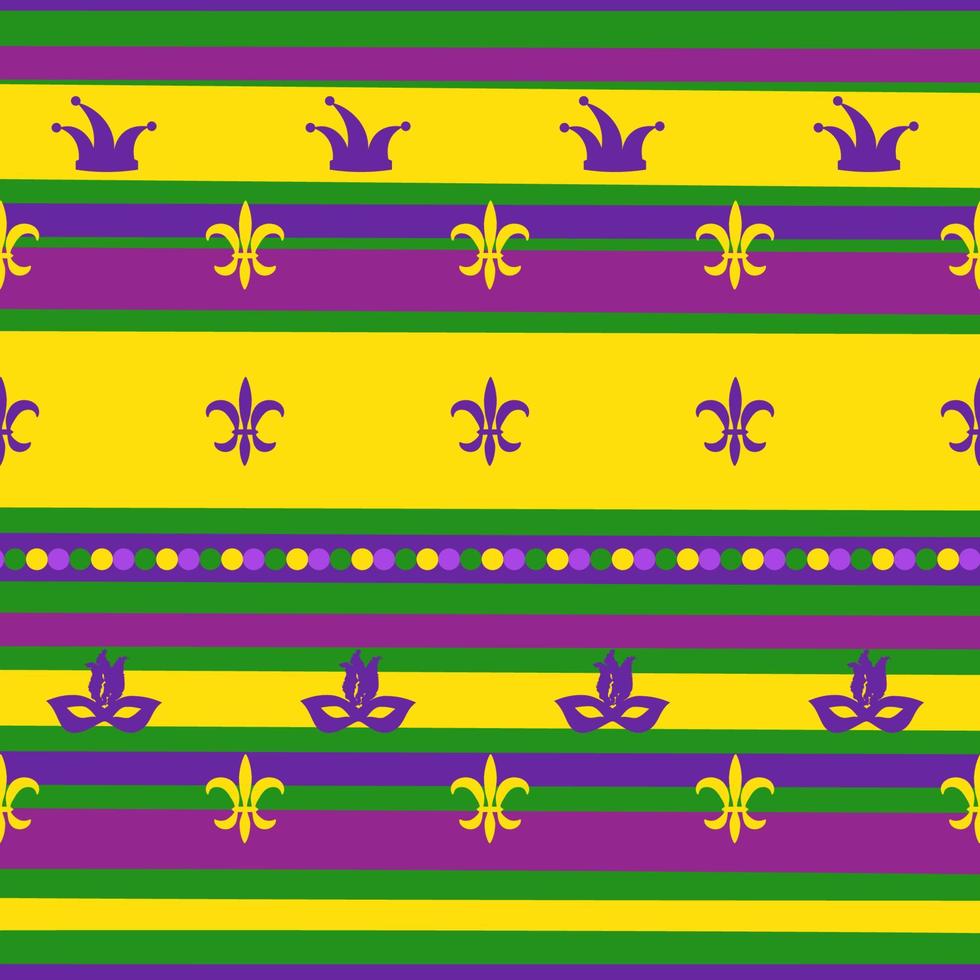 Mardi gras striped seamless pattern. Vector background for textile. Vector Illustration. EPS10