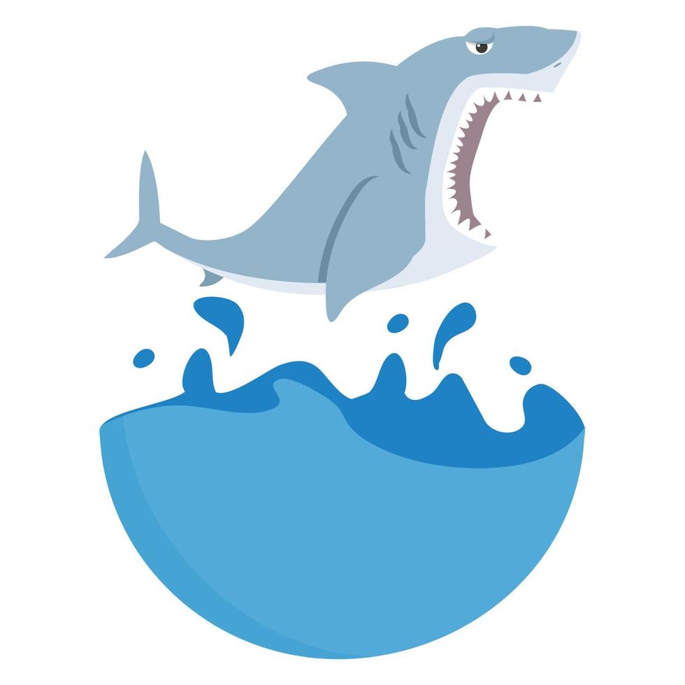 shark jumping out of water vector