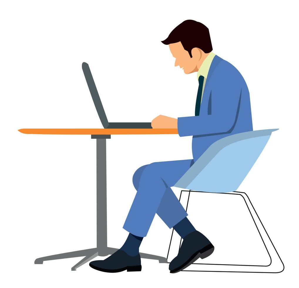 business people working with computer at desk vector