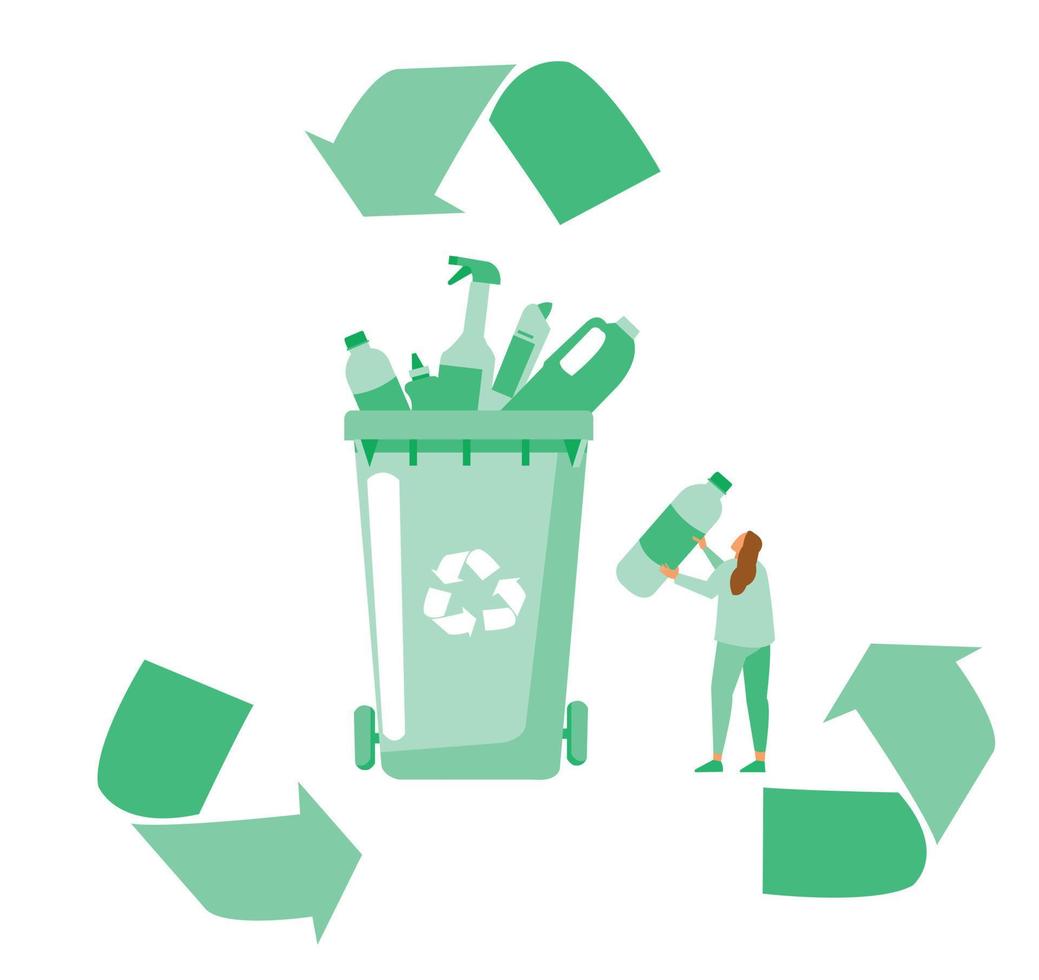 Trash Recycling Flat Set Pro Vector