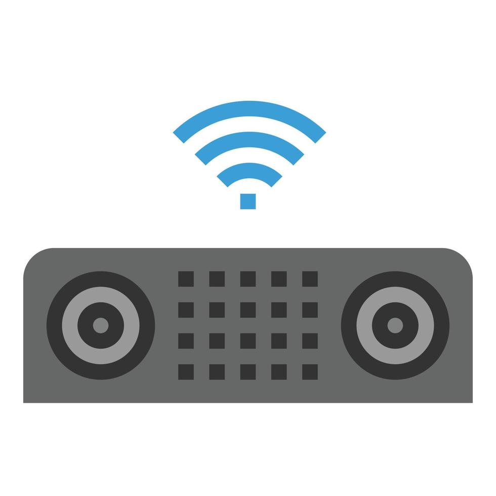 SPEAKER BLUETOOTH ICON FLAT COLOR VECTOR .