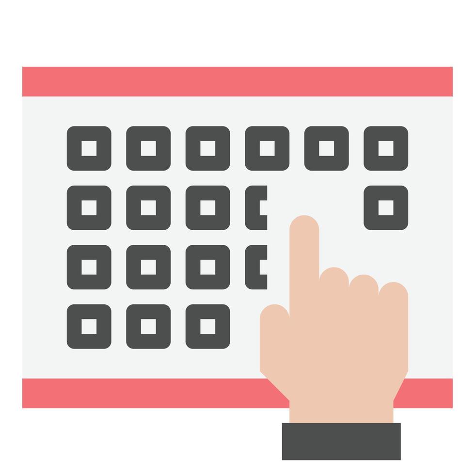 TOUCH SCREEN ICON FLAT COLOR VECTOR .