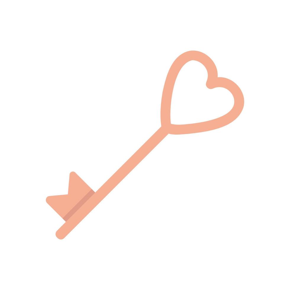 Cute love key. Element for greeting cards, posters, stickers and seasonal design. vector