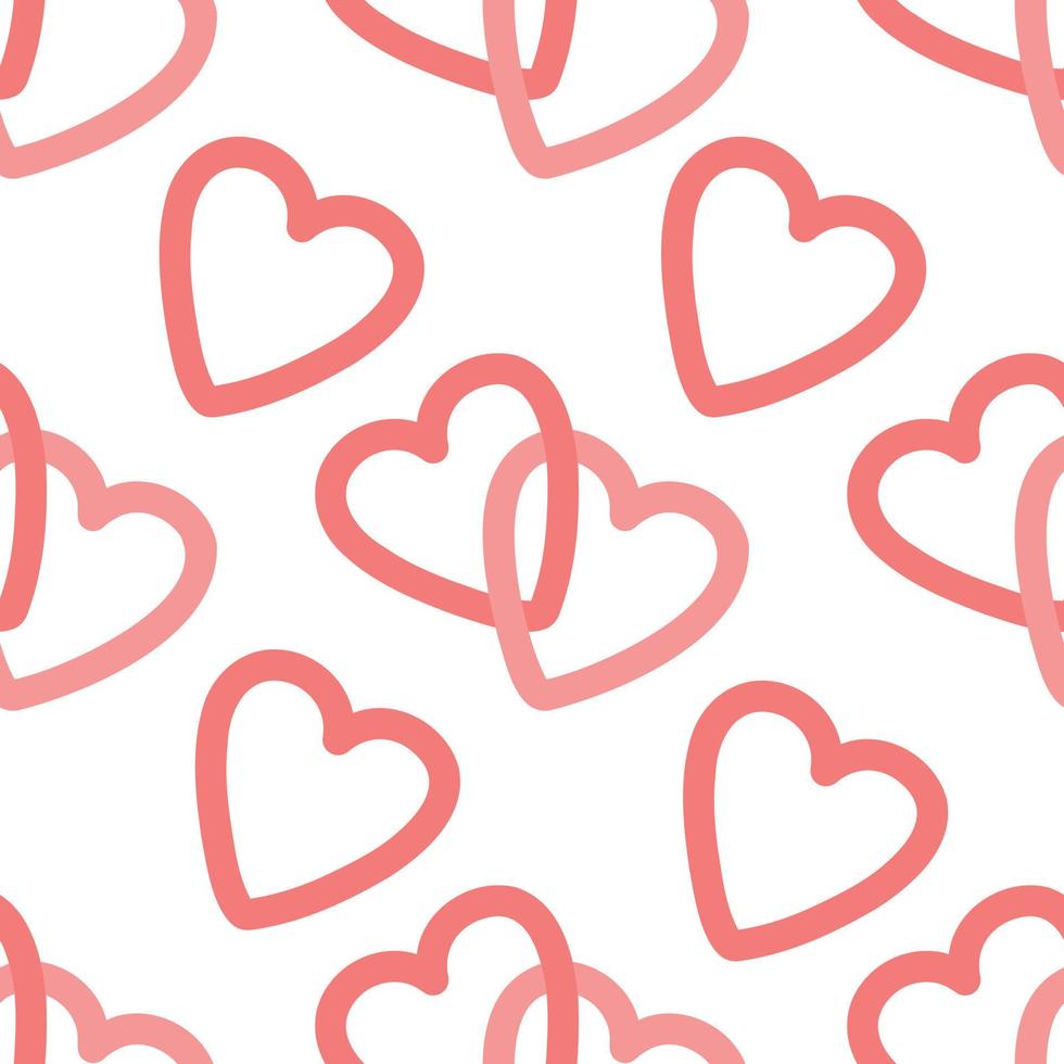 Simple doodle vector two coupled heart pattern.