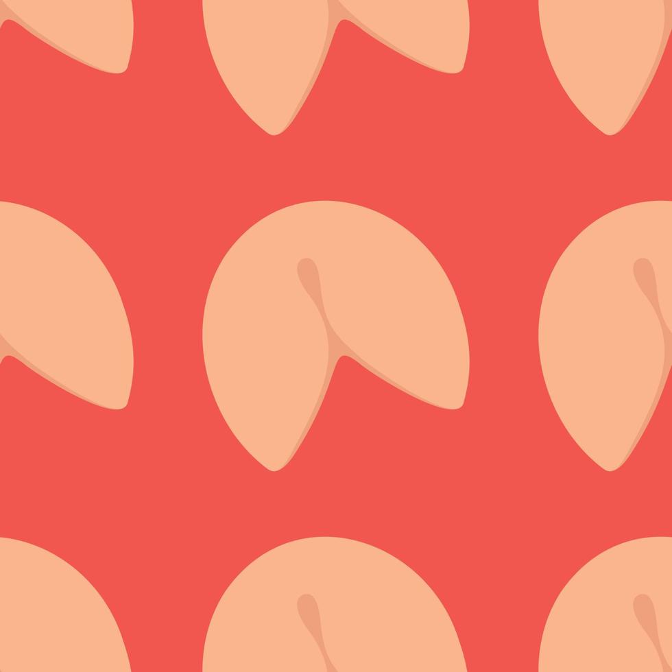 Fortune cookie vector cartoon pattern. Food, dessert, good fortune theme design element.