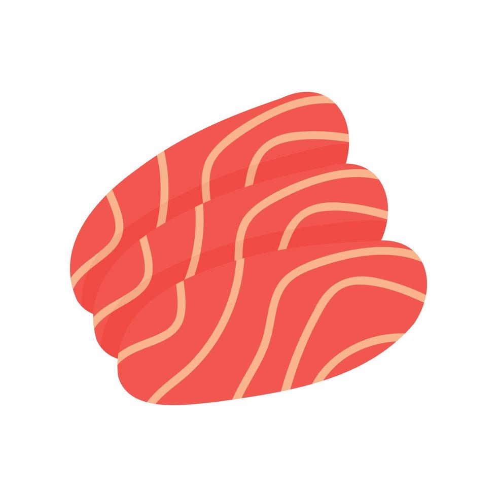 Salmon sashimi in hand drawn style. Asian food for restaurants menu vector