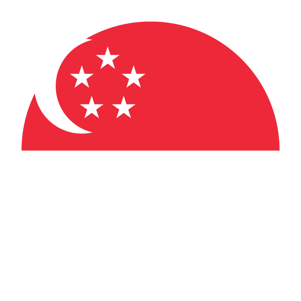 Singapore Flat Rounded Flag Icon with Transparent Background png