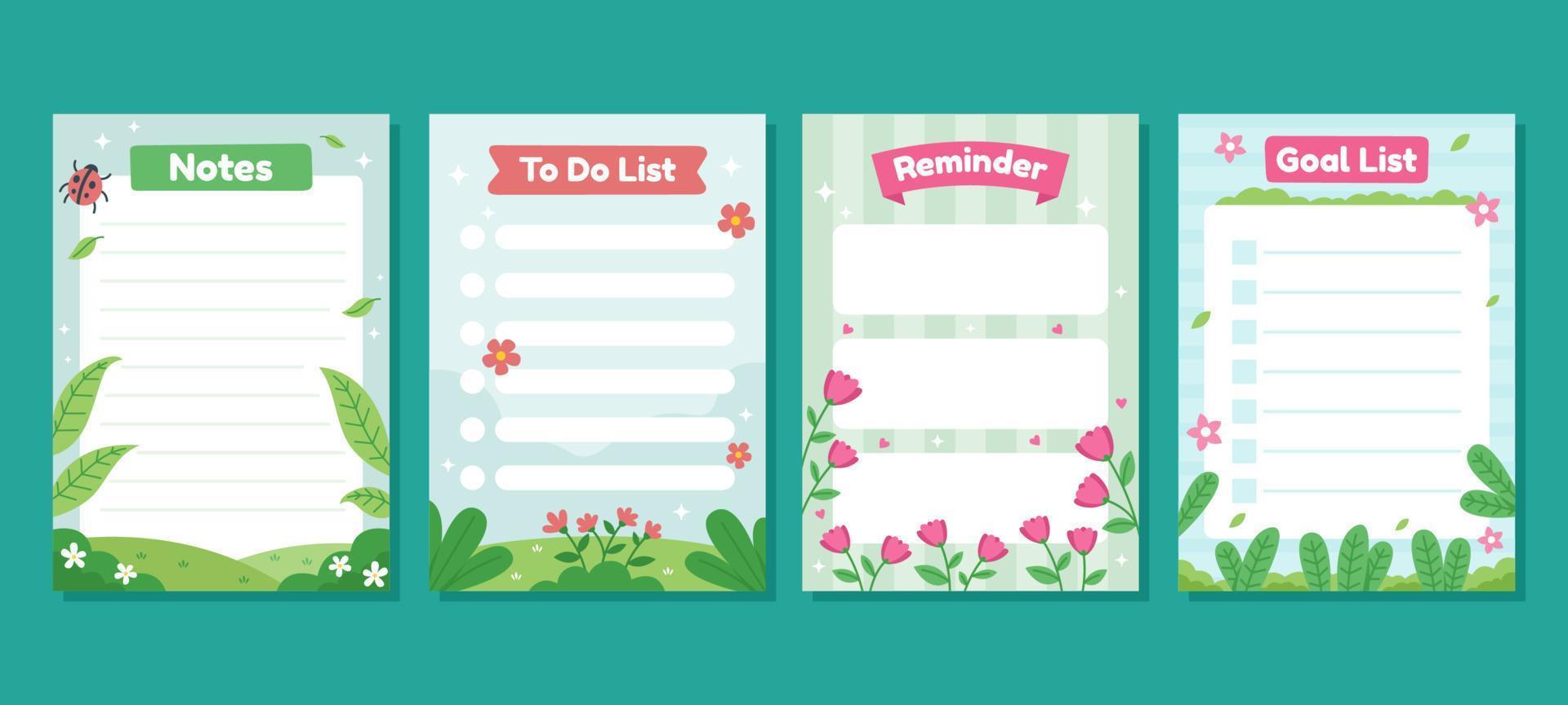 Spring Themed Journal Template vector