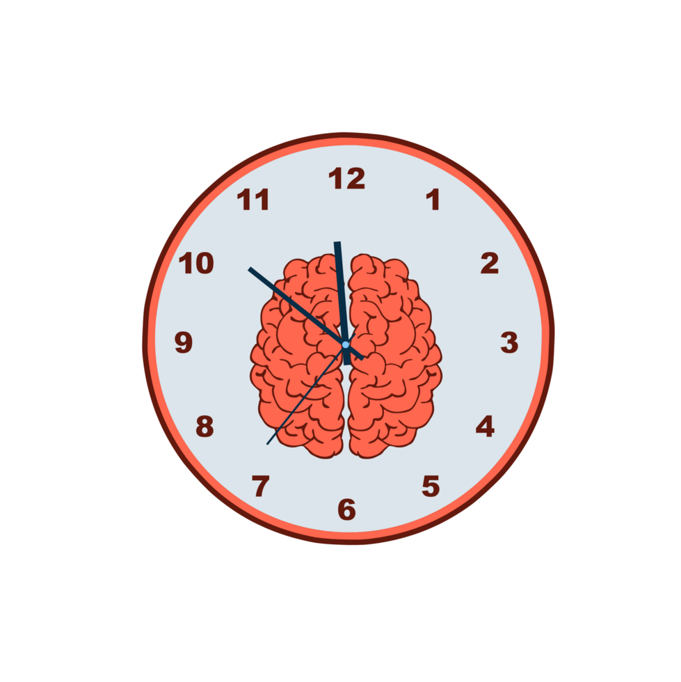 Thinking time and brain clock png